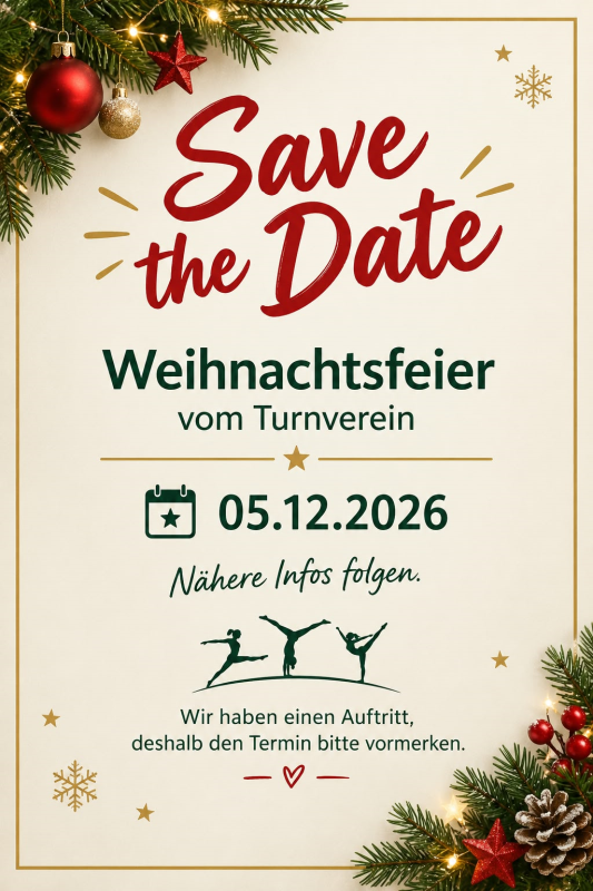 Save the date - Weihnachtsfeier am 5.12